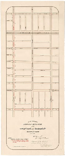 Plan, Plan of the proposed extension of the Seventeenth and Nineteenth Street Passenger Railway, October 1878 [Approved by Board of Surveyors Oct. 21, 1878], 1878