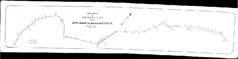 Plan, Plan of route of Southwestern St. R'w'y. from Bow Creek to Jackson St., Phila. Pa., 1893 ca.