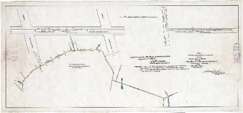 Plan, Plan of proposed location of turnouts on the State Island Road for the South Western Street Passenger Railway in the 40th Ward Phila. [Approved by Board of Surveyors April 2, 1900], 1900