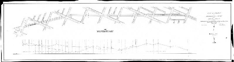 Plan, Plan and profile of Moyamensing Avenue from Fifth St. to Broad St. showing route of the Moyamensing Ave. and Penrose Ferry Road Passenger Railway Co., First Ward, Philadelphia. [Survey returned June 26, 1893; approved by Board of Surveyors Aug. 5, 1895], 1893