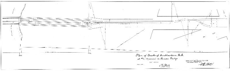 Plan, Plan of tracks of Southwestern R. R. at N. approach to Penrose Bridge, 36th Ward [Approved by Board of Surveyors Feb. 20, 1899], 1899