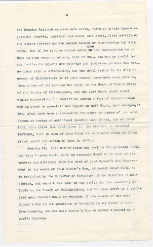 p. 2, Brief on the Aramingo Canal, formerly Gunner's Run and Canal, 1895 ca.