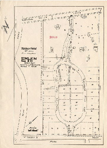 Plan, Netherfield. 38th Ward, Philadelphia. Emlen & Co., exclusive agents, 1930 ca.