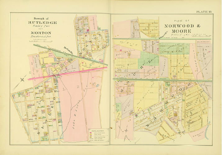 Plate 10, Farm line and Borough Atlas of Delaware County, Pennsylvania, 1892