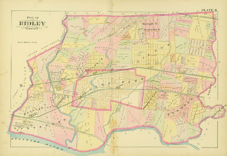 Plate 11, Farm line and Borough Atlas of Delaware County, Pennsylvania, 1892