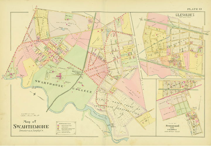 Plate 13, Farm line and Borough Atlas of Delaware County, Pennsylvania, 1892