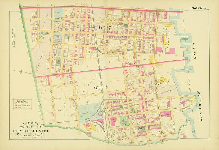 Plate 16, Farm line and Borough Atlas of Delaware County, Pennsylvania, 1892
