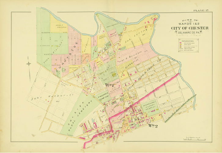 Plate 17, Farm line and Borough Atlas of Delaware County, Pennsylvania, 1892
