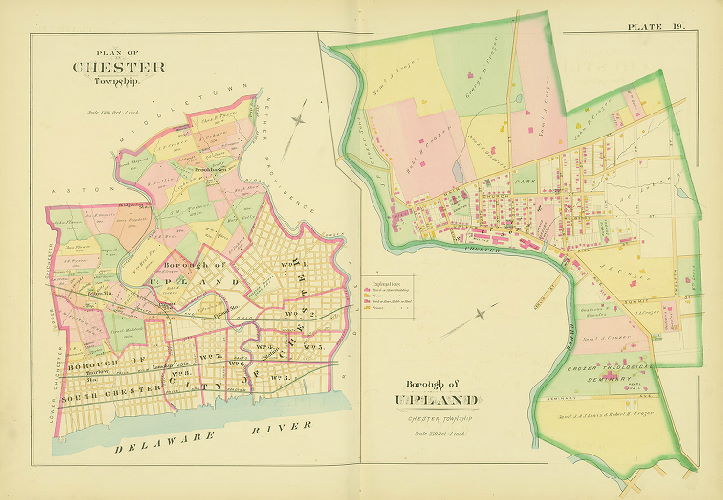 Plate 19, Farm line and Borough Atlas of Delaware County, Pennsylvania, 1892