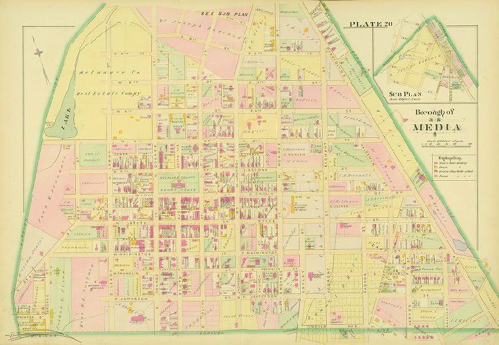 Plate 20, Farm line and Borough Atlas of Delaware County, Pennsylvania, 1892