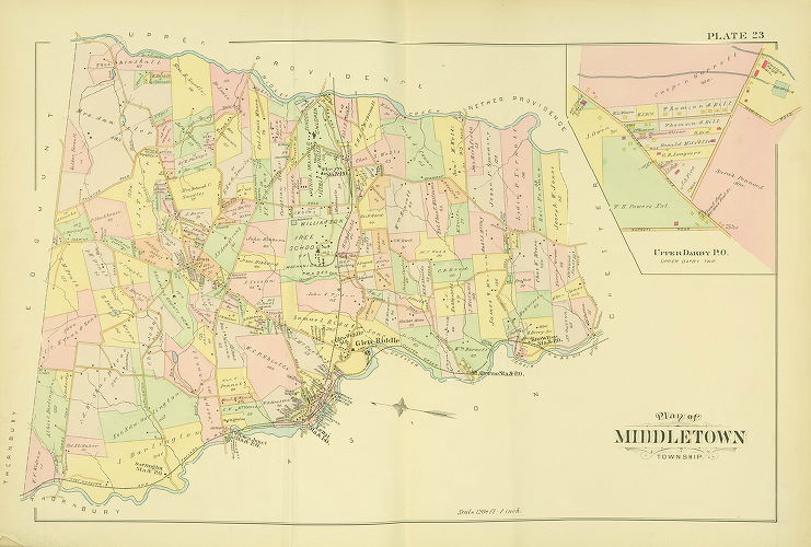 Plate 23, Farm line and Borough Atlas of Delaware County, Pennsylvania, 1892