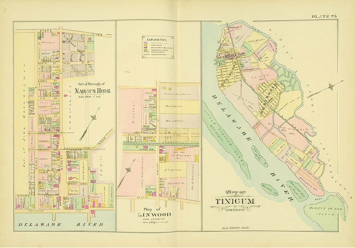Plate 25, Farm line and Borough Atlas of Delaware County, Pennsylvania, 1892