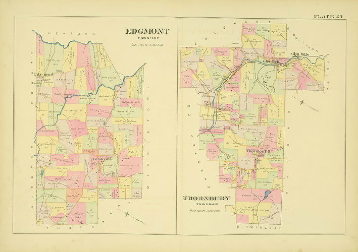 Plate 27, Farm line and Borough Atlas of Delaware County, Pennsylvania, 1892