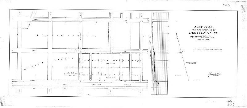 Plan, Jury plan for the opening of Eighteenth St. from Porter to Oregon Ave., 26th and 36th Wards. , 1903