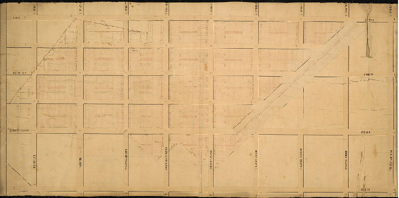 Plan, [On reverse: Lot subdivision, Susquehanna Ave. to York St., 22nd St. to 30th St.] , 1850 ca.