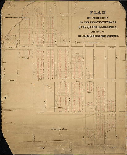 Plan, Plan or property in the Twenty-fifth Ward, City of Philadelphia, belonging to The Cohocksink Land Company, 1871