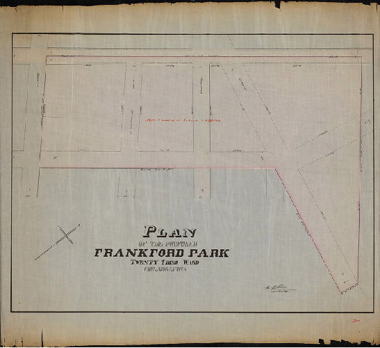 Plan, Plan of the proposed Frankford Park, Twenty-third Ward, Philadelphia. Geo. S. Webster, Surveyor and Regulator 10th Dist., March 17th, 1888. , 1888