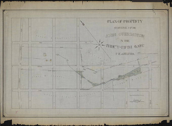 Plan, Plan of property surveyed for John Overington in the Thirty-fifth Ward, Philadelphia. , 1893