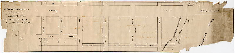 Plan, Philadelphia February 4th 1871. James P. Davis, Sur. & Reg. Sixth District. Note.--Those lots which are enclosed in lilac colored lines belong to the estate of George W. Ford, deceased., 1871