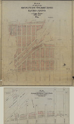 Plan, Plan of lots of the Reading Terminal Land Association near Logan Station, 22nd Ward, Phila. Walter Brinton, Sur. & Reg. 5th Dist., June 25, 1892. [Attached plan: Plan made for the Reading Terminal Land Ass'n 22nd Ward, Phila. Walter Brinton, Sur. & Reg. 5th Dist., August 23, 1894. 18 x 32] , 1892