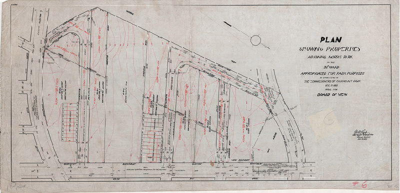 Plan, Plan showing properties adjoining Morris Park in the 34th Ward appropriated for park purposes by resolution of the Commissioners of Fairmount Park. Dec. 10, 1924. Made for Board of View, 1925