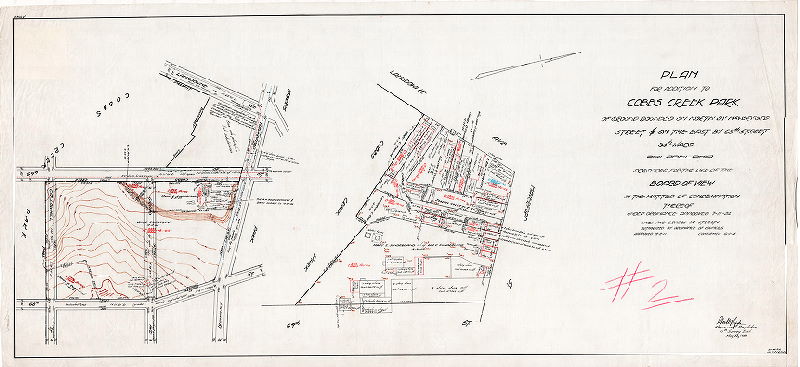 Plan, Plan for addition to Cobbs Creek Park of ground bounded on north by Haverford Street and on the east by 68th Street, 34th ward, Philadelphia. Prepared for the use of the Board of View in the matter of condemnation thereof. Under ordinance approved July 11, 1924. Lines and grades of streets authorized by ordinance of Councils. Approved Dec. 2, 1911. Confirmed June 1, 1914., 1930