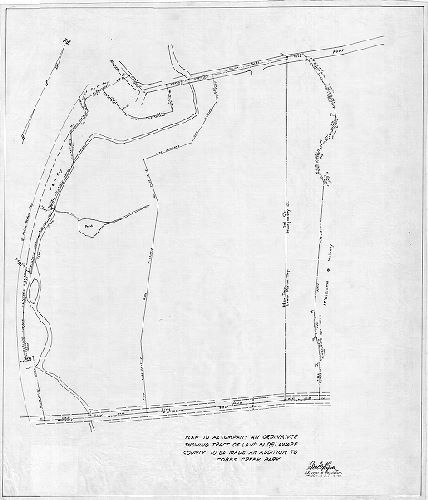 Plan, Plan to accompany an ordinance showing tract of land in Delaware County to be made an addition to Cobbs Creek Park, 1928