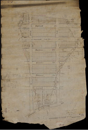 Plan, Plan of property in the 27th Ward Philadelphia belonging to Bernard C. Owens, a proposed to be divided into building lots. June 1888., 1888