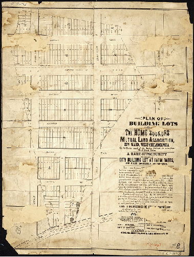 Plan, The Home Seekers Mutual Land Association [Newspapers.com search found 28 exact hits in Phila Times, earliest 1894], 1894 ca.