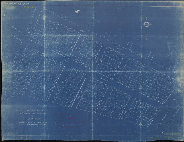 Plan, Plan of building lots, 90th Street and Tinicum Ave., for B. W. Melvin, 414 Real Estate Trust Bldg., Philadelphia. Durham Bros. Draughtsmen, Philadelphia, 10-16-15., 1915