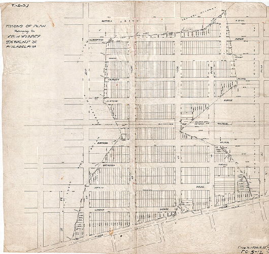 Plan, Tracing of plan belonging to Jos. H. Young , C.E., 806 Walnut St., Philadelphia., 1895 ca.