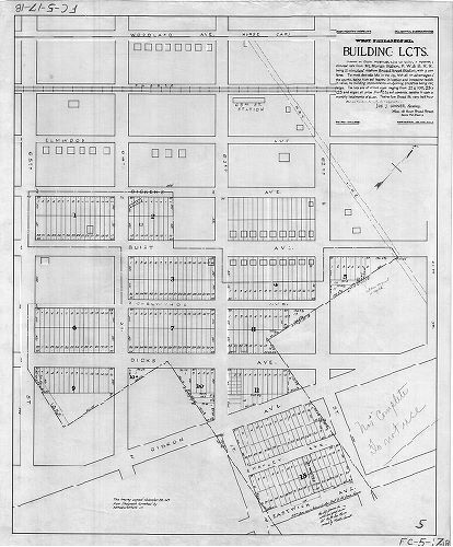 Plan, High-Healthy-Homelike. Delightful Surroundings. West Philadelphia Building Lots. … No Wet Cellars. Convenient to the City. , 1888 ca.