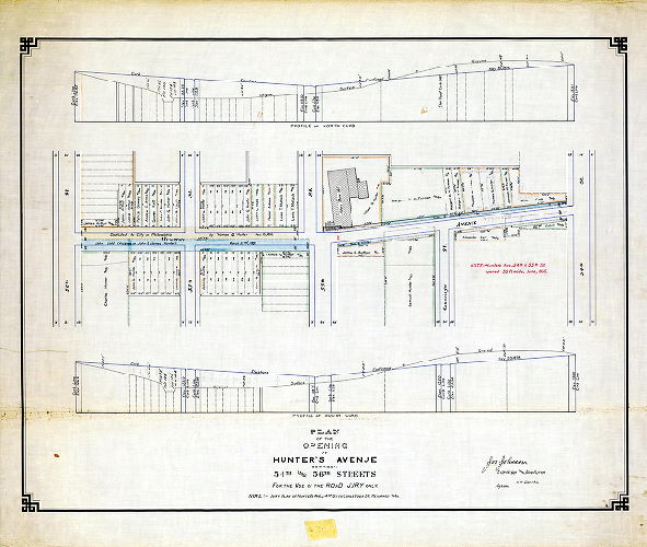 Plan, Plan of the opening of Hunter's Avenue between 54th and 56th Streets. For the use of the Road Jury only. , 1894