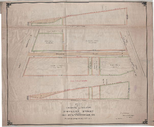 Plan, Plan of the change of grade of D'Invillier Street between City Ave. and Conshohocken Ave. For the use of the Road Jury only. , 1894