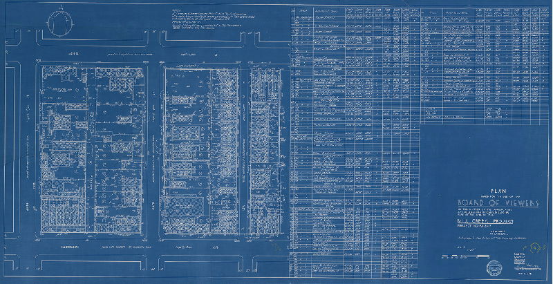 Plan, Plan made for the use of the Board of Viewers in the matter of the appropriation and acquisition of certain land as part of the site of the Mill Creek Project. Project No. PA 2-17. 44th Ward Philadelphia. Authorized by resolution of Phila. Housing Authority. , 1952
