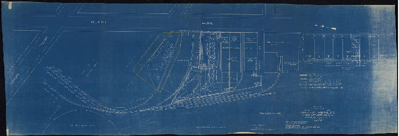 Plan, No. 26049. Eastern Region. P.T. Div. P.R.R. [Pennsylvania Railroad] Siding & coal yard facilities, George B. Newton Coal Co., Inc. Belmont Ave. & Thompson St., Philadelphia, PA., 1931