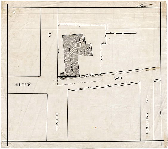 Plan, [No title. Outlines of mill buildings at 55th Street and Hunter's Lane.], 1894