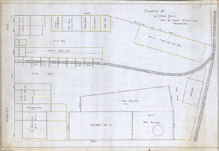 Plan, Property of W. Price Davis, 4601 to 4633 Girard Ave. Philadelphia, 1900 ca.