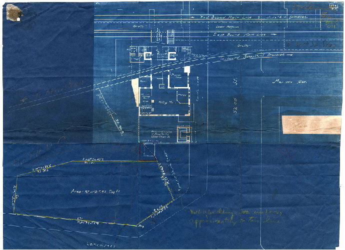 Plan, [No title. Pennsylvania Railroad station at 52nd Street and Lancaster Avenue], 1901