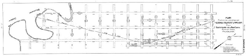 Plan, Plan showing location of National Transit Co. pipeline from 84th St. to Bow Creek, Fortieth Ward, Philadelphia. , 1923