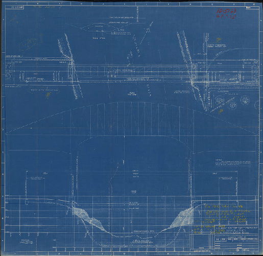 Plan, Submarine Pipe Type Cable Crossing, Schuylkill River at Penrose Avenue Bridge. 66 K.V. line from Southwark Station to Island Road Sub-station. Philadelphia Electric Co. B-141573. , 1951 ca.