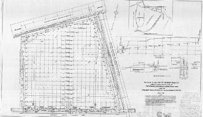 Plan, Plan of a portion of Penrose Tract 1A, Fortieth Ward, Philadelphia, Pa., for grading, drainage and appurtenant work, made for the Philadelphia Industrial Development Corp'n. , 1961