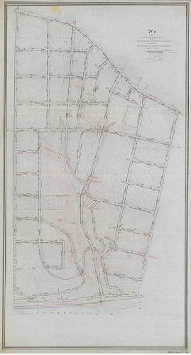 Plan, Plan of the survey and regulation of the Twentieth Section, Twenty-first Ward, City of Philadelphia [Resolution, April 5, 1876; confirmed Nov. 21, 1887. [See 296-1_MTD for original mounted plan, in fair condition.], 1876