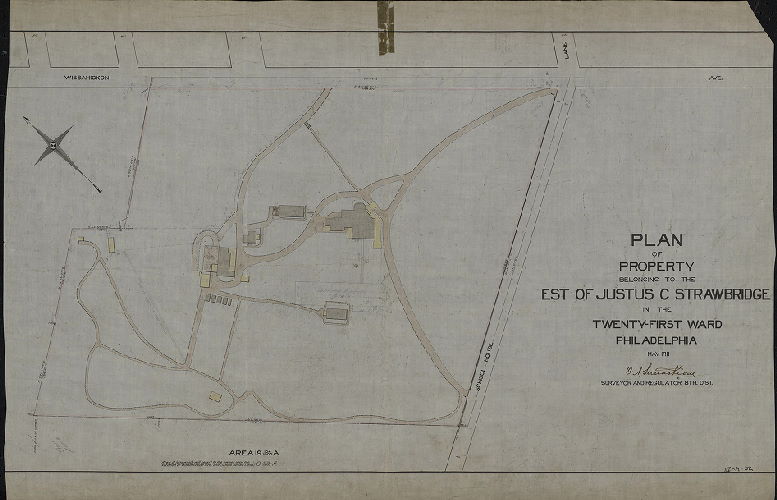 Plan, Plan of property belonging to the est. of Justus C. Strawbridge in the Twenty-first Ward Philadelphia. May 1911. , 1911