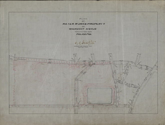 Plan, Plan of Water Works property on Shawmont Avenue, Twenty-first Ward, Philadelphia. , 1900